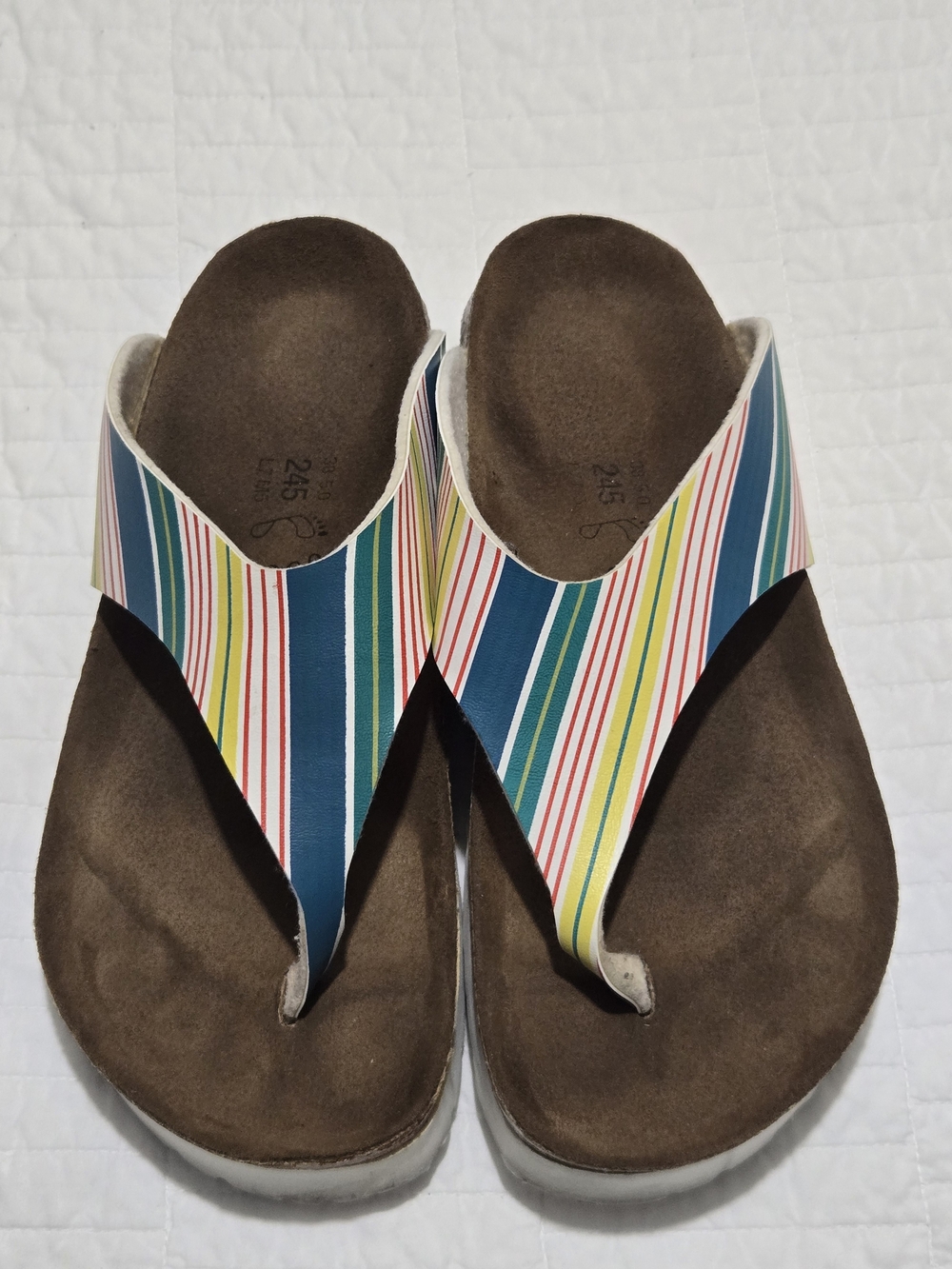 Multi-Stripe Thong Sandals - Women
